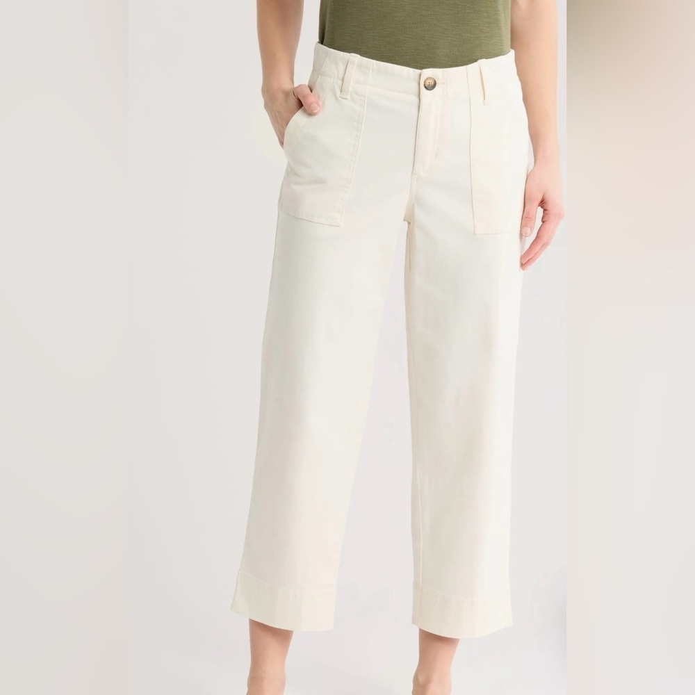 Tommy Bahama‎ Woman's Chic Cream Cropped Boracay Field Pants Soft Preppy Size 14